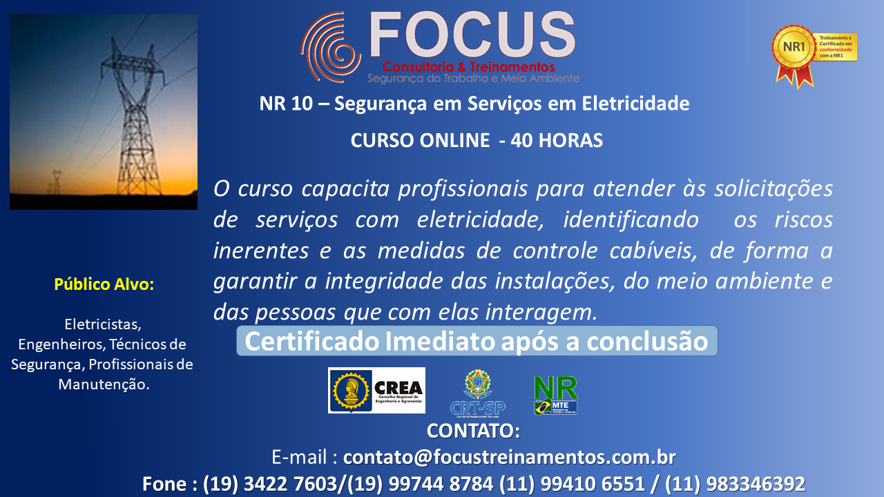 NR 10 Segurança Eletricidade Básico Inicial 
