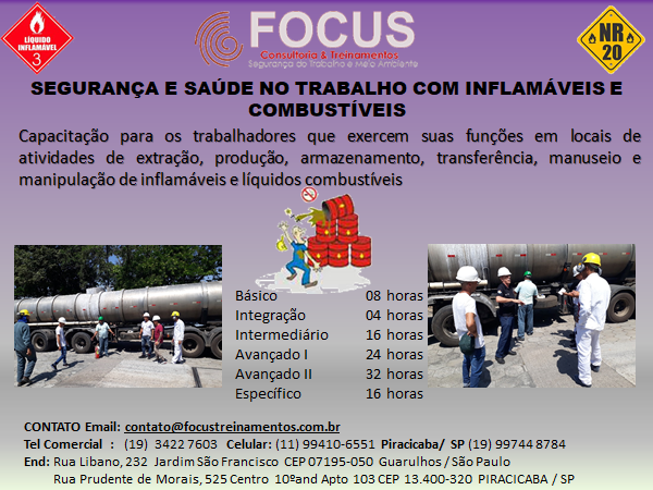 Curso NR 20 -  Segurança Inflamáveis e Combustíveis