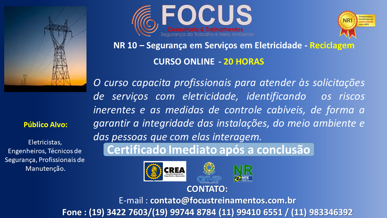 NR 10 Segurança Eletricidade Reciclagem 